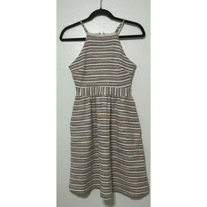 Banana Republic Petite 00P Striped Knit Fit & Flare Dress Sleeveless Boho Skater